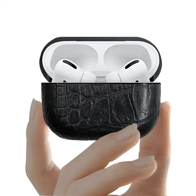 2025 Luxury High Quality Rechargeable Wireless Earphone Case Shockproof Leather Cover for AirPods Pro Leather Earphone case
