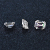 Pierre de moissanite en vrac de qualité supérieure SICGEM, couleur D, taille émeraude, pour la fabrication de bijoux