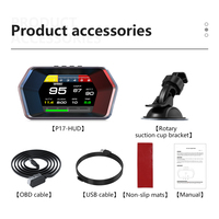 P17 OBD2 + GPS Sistema Dual Medidor Inteligente 3,5 ''LCD Digital HUD Head Display Velocímetro para Coche Turbo Presión Escáner Colocación OBD
