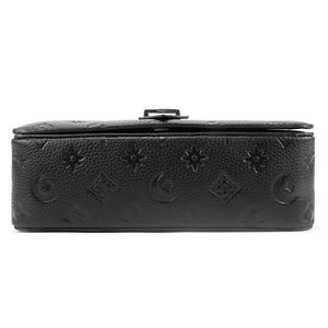 Gorfia-Sac à bandoulière unisexe en cuir véritable avec logo en relief, texture galet, pour hommes et femmes, usage quotidien - Product Image 5