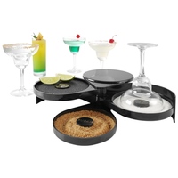 Présentoir à Cocktails Rotatif Portable à 3 Niveaux en Plastique ABS, Design Moderne, Couleur et Logo Personnalisables pour Bars