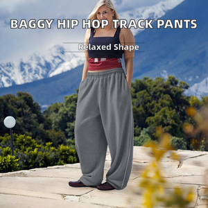 Pantalones Deportivos Anchos de Cintura Baja para Mujer, Estilo Hip Hop, Transpirables, Ecológicos, para Otoño, con Puños Elásticos, Venta al Por Mayor Personalizada - Product Image 6