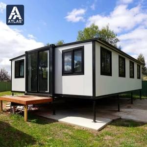 Atlas BIPV Solarenergie-Speichercontainerhaus 20ft 40ft Doppelflügel Erweiterbares Faltbares Haus <span class=keywords><strong>2</strong></span>-<span class=keywords><strong>3</strong></span> Schlafzimmer mit Küche - Product Image 1
