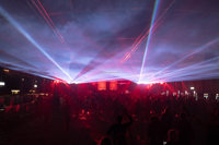 Impermeable 6W 8W 10W RGB DMX512 Control remoto Proyector láser IP65 Luz de haz de cielo al aire libre