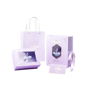 Custom Hair Bundles Packaging Boxes Extension Bags With Product Package Gift Box With Ribbon Closure For Wig