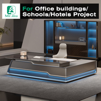 Bureau de direction en forme de L en MDF minimaliste italien avec hauteur réglable - Ensemble de mobilier commercial modulaire moderne