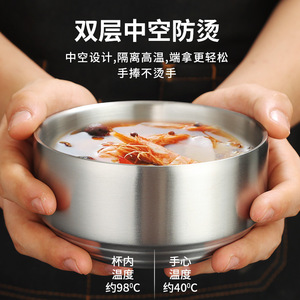 Stainless Steel Rice Bowl 304 Thickened Heat Resistant With Lid For Commercial Use - Product Image 4