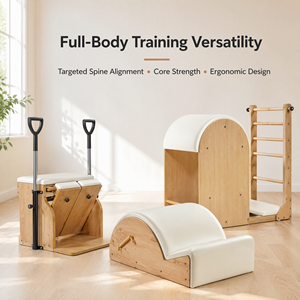 Appareil de Pilates en bois de chêne pour correction de la colonne vertébrale, machine Reformer Pilates pour correction de la scoliose, soulagement lombaire, outil de yoga - Product Image 4
