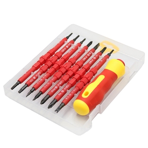 Juego de destornilladores aislados, destornilladores magnéticos multifunción con ranura y Phillips, herramientas manuales de reparación para electricistas profesionales, 8 Uds. - Product Image 1