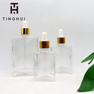 Envase Cosmético al por Mayor, Botella de Vidrio Esmerilado Negro Transparente con Tapa Cuentagotas Dorada de 100 ml, Botella Cuentagotas de Vidrio con Logotipo Personalizado - Product Image 4