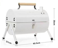 Barbecue portable à charbon de bois avec couvercle, pliable, pour camping en extérieur, avec pieds de support amovibles pour la cuisson