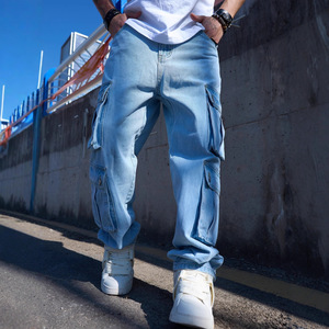 Jeans Cargo da <span class=keywords><strong>uomo</strong></span> Jeans da <span class=keywords><strong>uomo</strong></span> Cargo Jeans <span class=keywords><strong>pantaloni</strong></span> Jeans con tasca laterale - Product Image 2