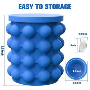 Bac à glaçons portable en silicone demi-rond, peu encombrant, avec couvercle, pour glaçons cylindriques transparents - Product Image 4