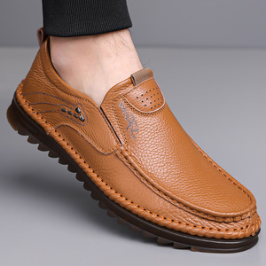 Mocassins en cuir respirant pour hommes, talon bas, chaussures décontractées, taille 47-48, fabriqués à Wenzhou - Product Image 3