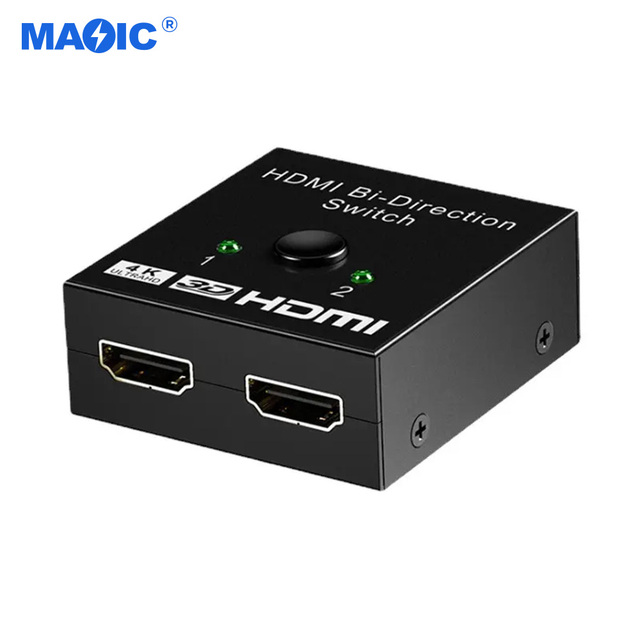 Professional 4K HDMI Audio Video Switcher Splitter, 4K@30hz 2X1/1x2 2 Port Bi-directional HDMI Switch for PC Laptop PS3 TV