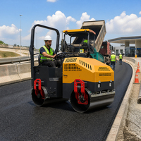 Rouleau compresseur routier 5 tonnes à pneus en caoutchouc certifié CE, direction hydraulique, prix direct usine pour la construction routière