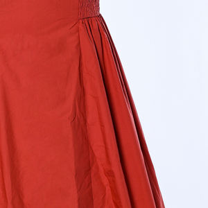 定制女性夏季热卖实心时尚风格a字裙复古无袖女士优质百褶裙 - Product Image 4