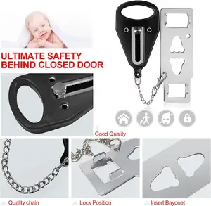 Heavy Duty Extra Lock Portable Door Lock Extra Home Security Door Locker For Additional Privacy And Safety