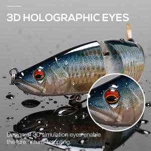 Alta qualidade 115 milímetros 17.4g agudos ganchos cauda macia 3 segmento articulado swimbait isca de pesca de plástico rígido atacado - Product Image 3