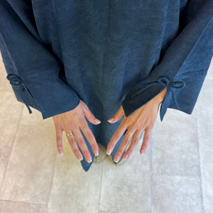 여자의 드레스 코듀로이 폐쇄 Abaya 2025 이슬람 의류 겸손한 아바야 여성 무슬림 원피스 주머니와 커프스와 Bowknots - Product Image 2