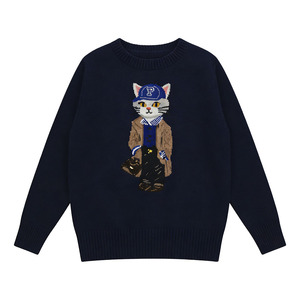 <span class=keywords><strong>Pull</strong></span> à col rond à manches longues pour homme 100% coton Imprimé animal Anti-boulochage Séchage rapide Respirant - Product Image 6