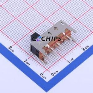 SS23H38L4 Slide Switch Through hole Component (THT) Switch Double Pole Three Throw Rectangle Pin Header PC Pin 19.5mm - Product Image 1