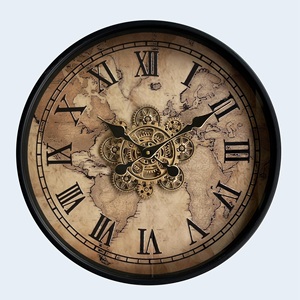 Đồng hồ treo tường sắt trang trí lớn hiện đại với cơ chế chuyển động thực sự và kim hiển thị một mặt - Product Image 2