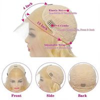 Perruque en cheveux humains ondulés Ombré Brun Blond avec mèches, Perruque frontale en dentelle HD transparente, Stock en gros pour salons de coiffure