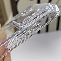 Coque de téléphone transparente antichoc en PC pour 18 Pro, design minimaliste, résiste au jaunissement, bords souples, dos rigide pour 17/17