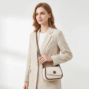 Two Tone Small <b>Square</b> Shoulder Bag PU Crossbody Purse Flap Handbag for Daily Use - Product Image 5