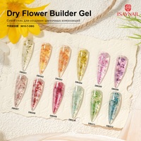 Kit professionnel de gel UV souple de haute qualité pour nail art, extension rapide, gel à fleurs séchées et paillettes pour nail art