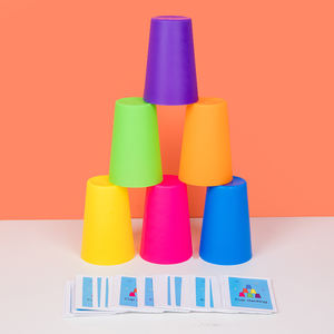 Tazze impilabili colorate per bambini tazze da allenamento per la velocità del giocattolo <span class=keywords><strong>gioco</strong></span> interattivo genitore-figlio - Product Image 5