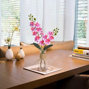 LO-794 Prix <span class=keywords><strong>d</strong></span>'usine Fleur <span class=keywords><strong>d</strong></span>'<span class=keywords><strong>orchidée</strong></span> artificielle réaliste en forme de Phalaenopsis <span class=keywords><strong>dans</strong></span> <span class=keywords><strong>un</strong></span> <span class=keywords><strong>vase</strong></span> en verre avec fausse <span class=keywords><strong>eau</strong></span> pour accessoires de photographie - Product Image 2