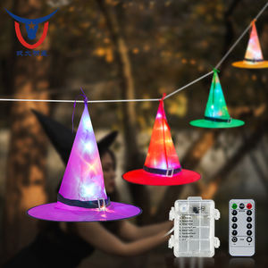 Décoration d'Halloween, chapeau de sorcière et de sorcier lumineux à LED, lumières suspendues colorées à LED, chapeaux de sorcière d'Halloween, accessoire de costume - Product Image 5