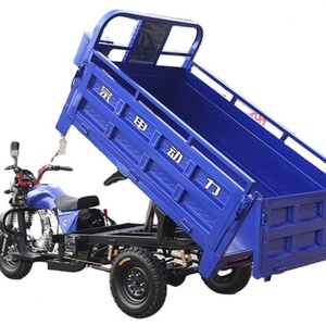 Tricycle motorisé chinois bleu 201-250cc à carrosserie ouverte avec moteur essence puissant à 3 roues et benne relevable - Product Image 1