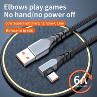 Right Angel 6A Kabel Pengisi Daya USB 66W Super Cepat untuk Samsung Huawei Xiaomi MacBook MateBook Tipe C Kabel Data