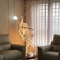 Lampe sur pied LED en résine au design sculptural élégant, luminaire décoratif pour hall d'entrée et salle d'exposition, modèle Danseuse