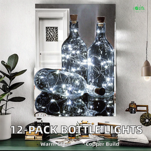Luces de Corcho para Botellas de Vino con Clasificación IP65, Paquete de 12 Mini Guirnaldas de Luces de 20 LED, Cuerpo de Cobre, Fuente de Luz LED - Product Image 2