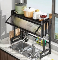 Égouttoir à vaisselle multifonctionnel pour évier, support de rangement et organisateur de cuisine domestique en PC et métal