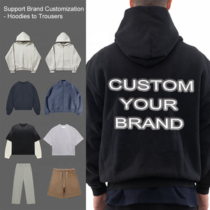 Haute qualité 420 Gsm 100% coton Vintage broderie Streetwear poids lourd unisexe surdimensionné Logo personnalisé hommes sweats à capuche - Product Image 2