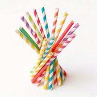 Pailles à boire en papier, longues et jetables, pour smoothies, gobelets, cocktails, milkshakes, pour les fêtes et les voyages
