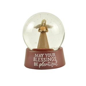 65mm Snowball Angel <strong>Holding</strong> Pumpkin Resin Gifts &amp; Crafts Snow <strong>Globe</strong> for Home Decoration - Product Image 1