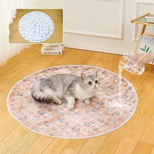 Runde Form Wasserdichte Haustiermatte Vier Jahreszeiten Atmungsaktive Wiederverwendbare Automatte für Hunde Katzen Rutschfester Boden Komfortable Hunde- und Katzenunterlage - Product Image 1