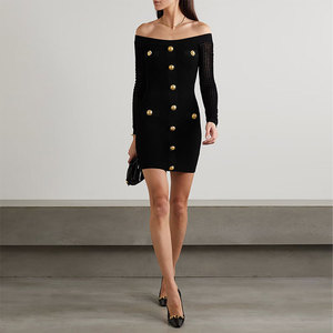 Produttore di Maglieria: Abiti Mini Neri Personalizzati, Sexy ed Eleganti, Senza Spalline, Taglia Unica, Vestiti in <span class=keywords><strong>Maglia</strong></span> per Donne - Product Image 4