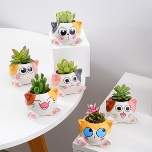 Macetas de Cerámica para Suculentas con Diseño de Gato, Mini Macetas con Forma de <span class=keywords><strong>Gatito</strong></span> de Dibujos Animados, MSH - Product Image 3