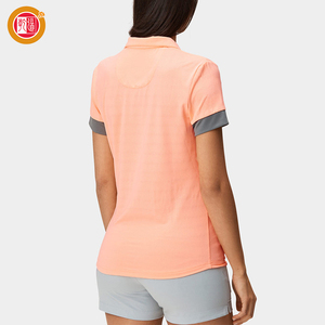 เสื้อยืดกีฬากอล์ฟของผู้หญิงผ้าโพลีเอสเตอร์แห้งเร็วระบายอากาศได้ดีปักลายถักสไตล์ลำลองโลโก้ตามสั่ง - Product Image 5