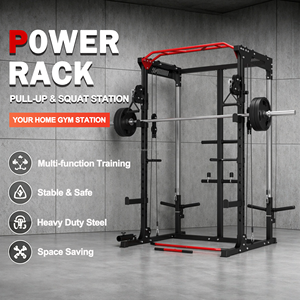 Estación multifunción con <span class=keywords><strong>polea</strong></span> alta y baja, entrenador funcional, cable crossover, máquina de dominadas, remo bajo y rack de potencia para gimnasio en casa - Product Image 4
