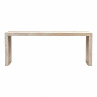 Table console en travertin beige naturel EA, table d'entrée minimaliste de luxe, table de pont moderne en pierre pour la décoration du couloir, meubles
