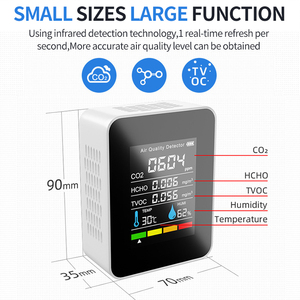 Détecteur de qualité de l'air intelligent multifonction Hedao PG-L58 5 en 1, détecteur de dioxyde de carbone infrarouge Wifi, compteur de CO2 - Product Image 2