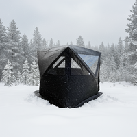 Tente de sauna camouflage Warmfire Oxford triple couche quatre saisons pour pêche sur glace, grande fenêtre, une chambre, montage rapide automatique 3-4 personnes